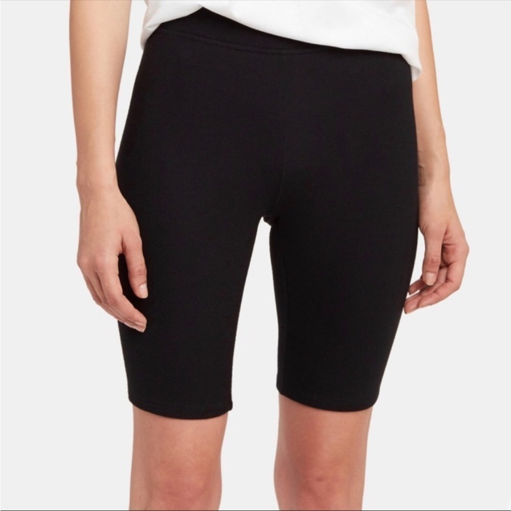 New! ATM $175 micro modal stretch rib biker shorts solid black NWT 710